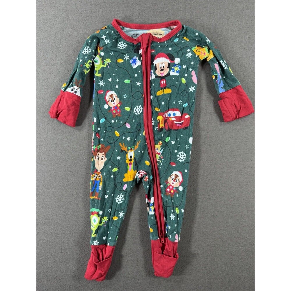 Little Sleepies Newborn Mickey Mouse Disney Pixar Pajamas Bamboo Christmas Zip
